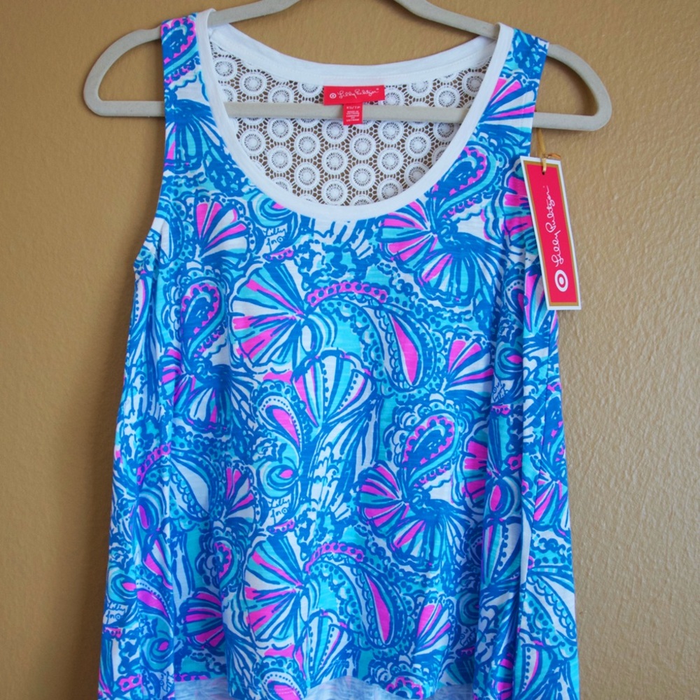Lilly for Target NWT Hi low tank top in “My Fans”